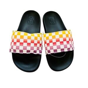 Vans Kids Checkered Slide Sandals - Multicolor NEW